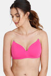 Zivame Beautiful Basics Padded Non Wired 3/4th Coverage Backless Bra - Fuchsia Purple — thumbnail 3